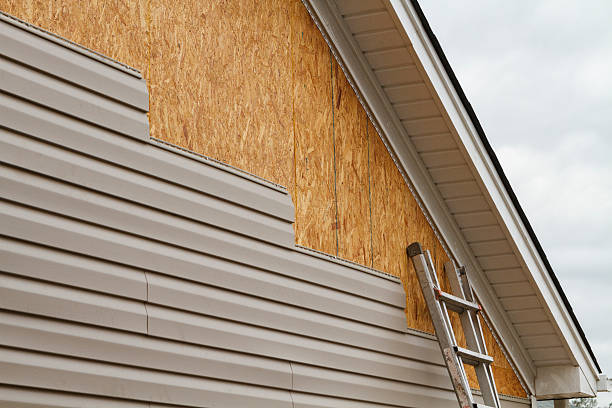 Professional Storm Damage Siding Repair technician working in Victoria, MN